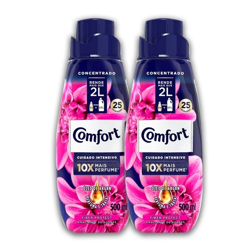 Amaciante Comfort Concentrado Brisa Elegante 500ml Kit 2 Unidade