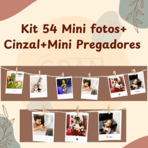 Decore com Memórias: Kit Varal 54 Mini Fotos com Pregador