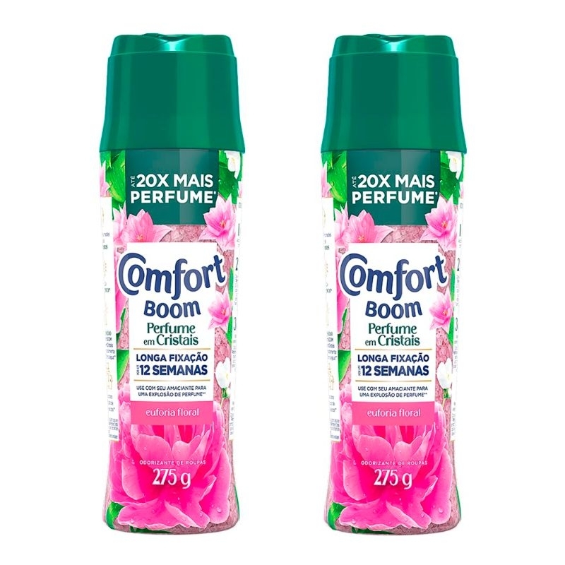 Comfort Boom Euforia Floral 275g Perfume em Cristais 20x Mais perfume kit com 2 uni.