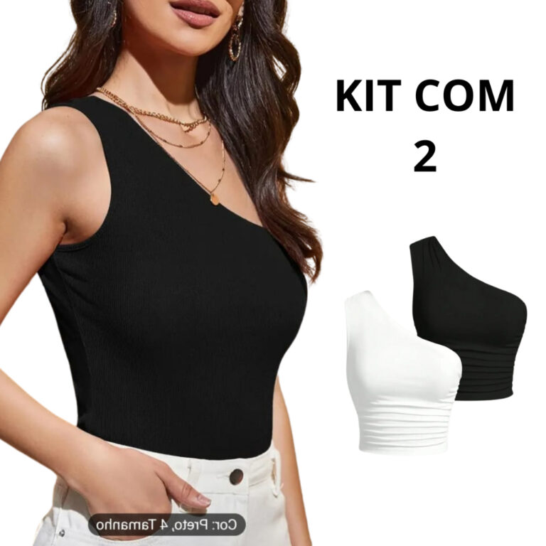 Kit 2 Cropped Feminino Mula Manca Uma Alça Forrad