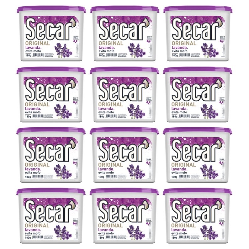Kit 12un Anti Mofo Secar 180g – Desumidificador Original, Guarda Roupas, Armarios