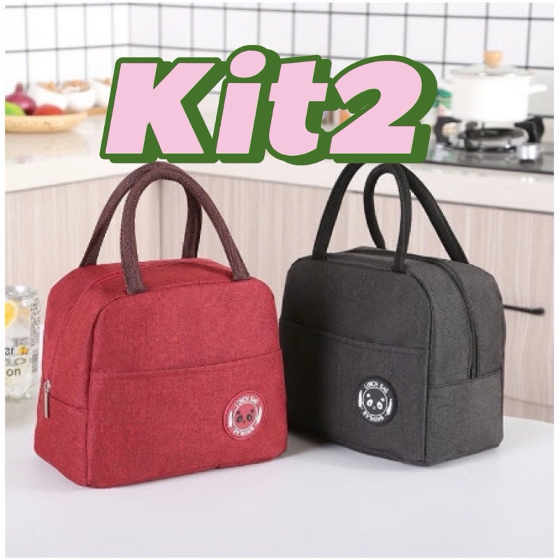 Kit 2 Bolsas Térmicas Portátil Feminina Masculina Com Isolamento Térmico