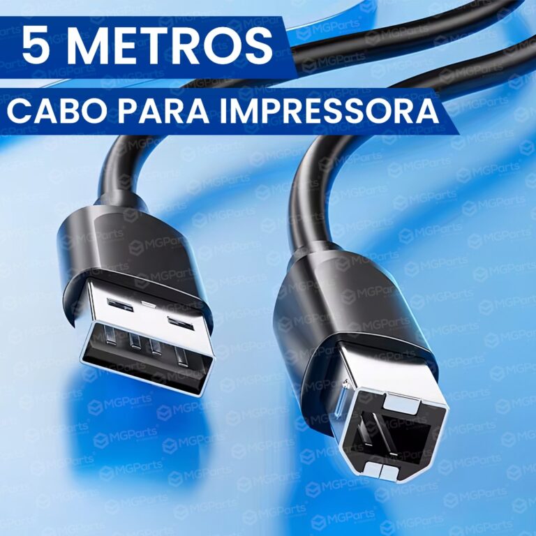 Cabo para Impressora USB Tipo B Profissional 5 Met