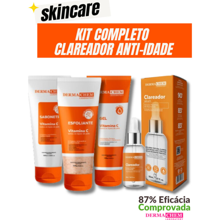 Kit Skincare Vitamina C Sabonete+Esfoliante+Gel Hi
