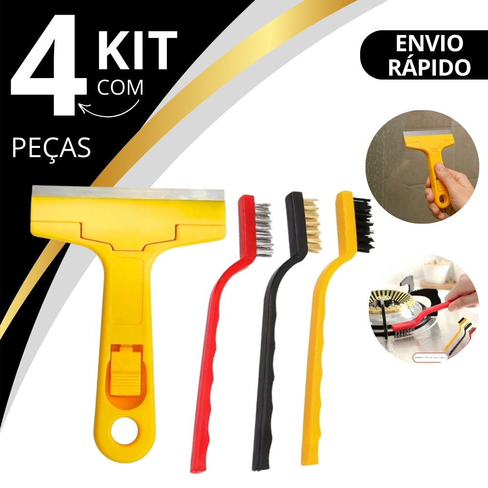 Escova de aco para limpeza Multiuso forno grelha fogão Aço Latão Nylon + Raspador para limpar Box Pi