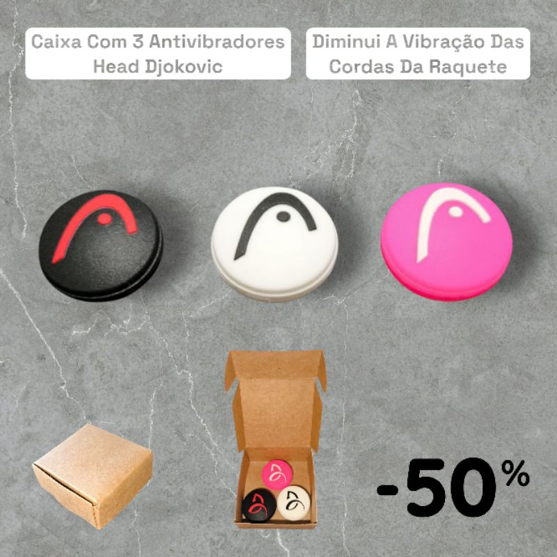 Antivibrador Head Djokovic – Kit Com 3 Unidades – Para Raquetes De Tênis
