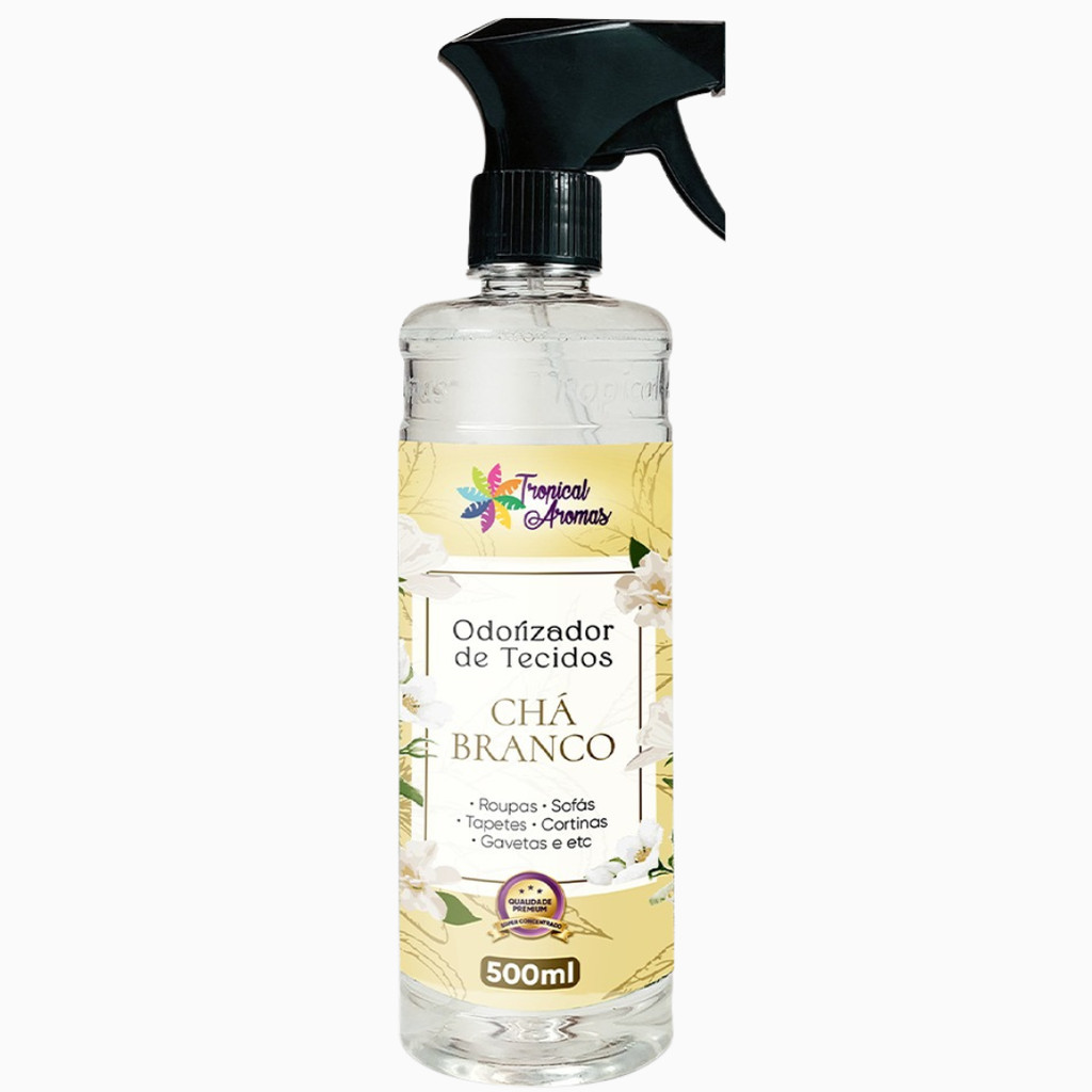 Spray Perfumado Odorizador de Tecidos Chá Branco 500ml Tropical Aromas