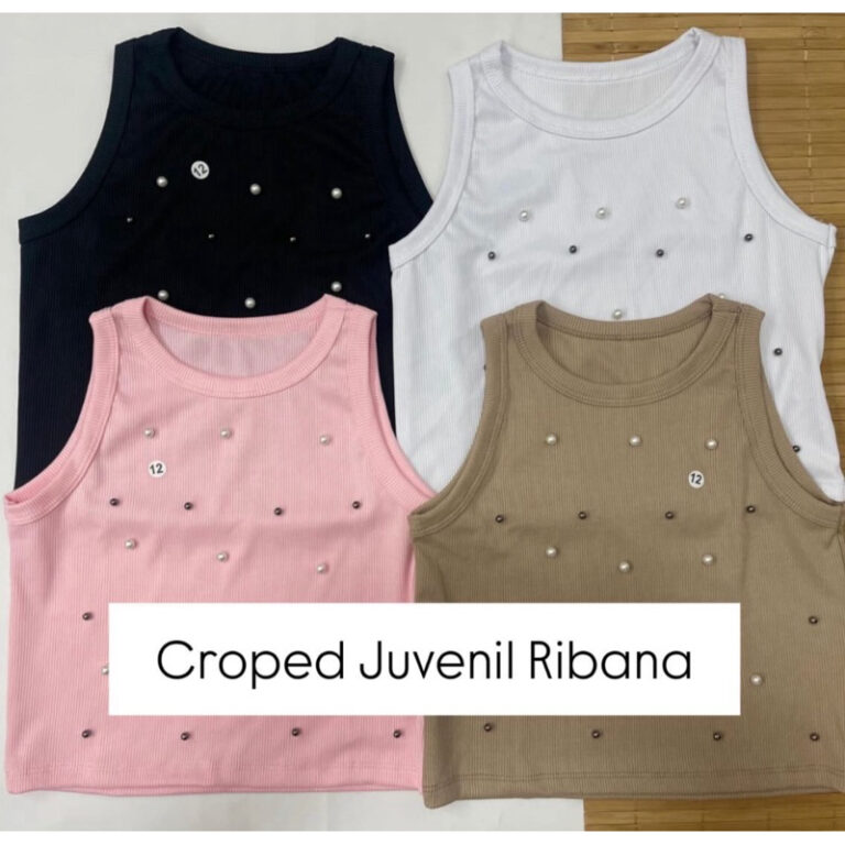 Blusa Cropped regata infantil juvenil menina com p