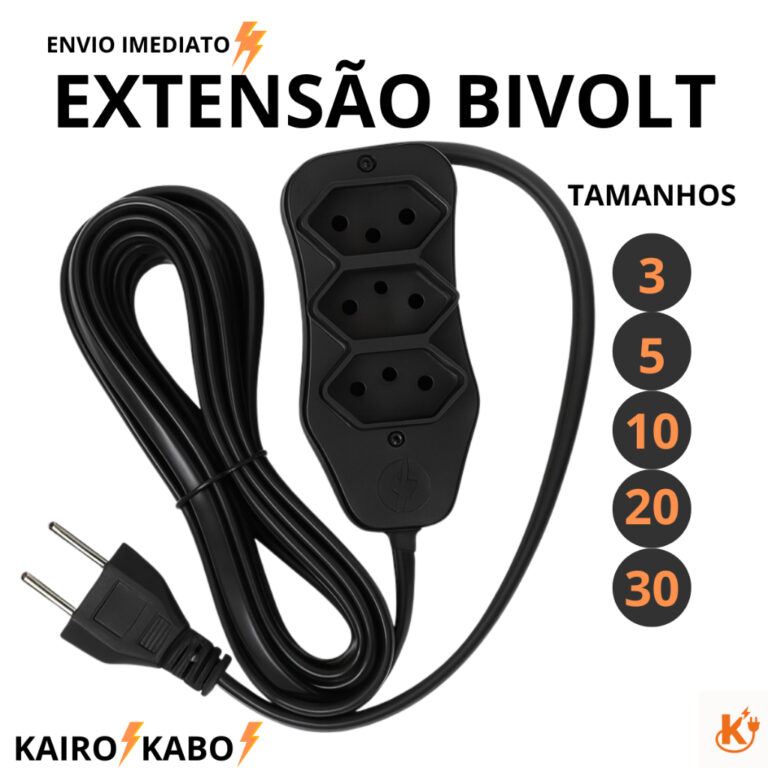 Extensão Elétrica de 30 Metros Com 3 Tomadas Biv