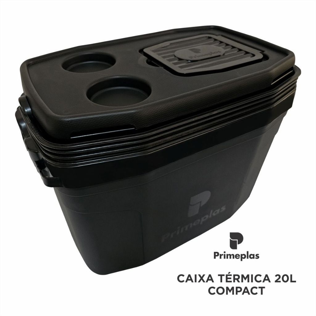 Caixa Térmica 26 Latas Primeplas 360° Compact 20L  Resfriamento 24h com Gelo | Várias Cores