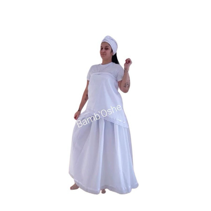 Umbanda Candomblé Conjunto 3 Peças Oxford Branco