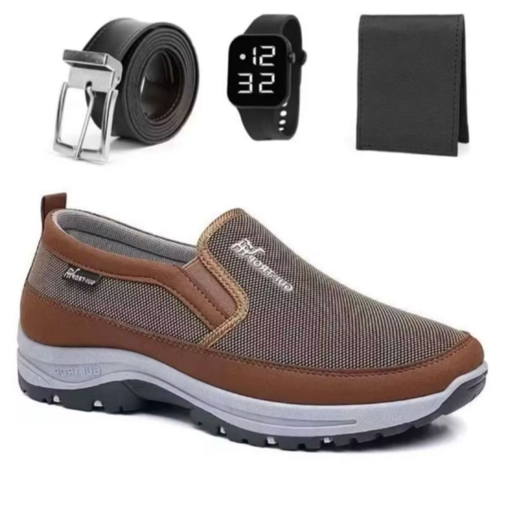 Kit Tênis Sapatilha Mocassin Casual de Passeio Macio Reforçado Com Solado Impermeável Top + Cinto Ca