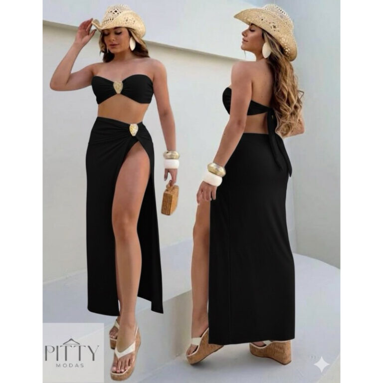 Conjunto 3 em 1 saída praia moda feminina