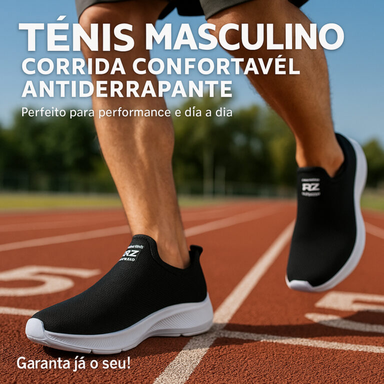 Tênis Masculino Esportivo Meia Calce Fácil Slip 