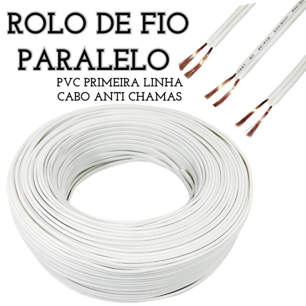 Cabo paralelo polarizado externo 2 vias 2,5mm 10 / 20 / 25 ou 30 metros