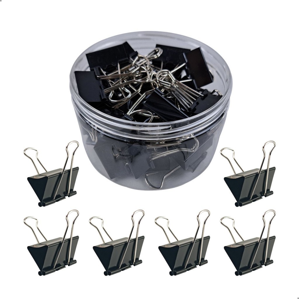 Kit De Clips Borboleta Prendedor De Papel Binder 15/19/25/32/41/51mm Preto