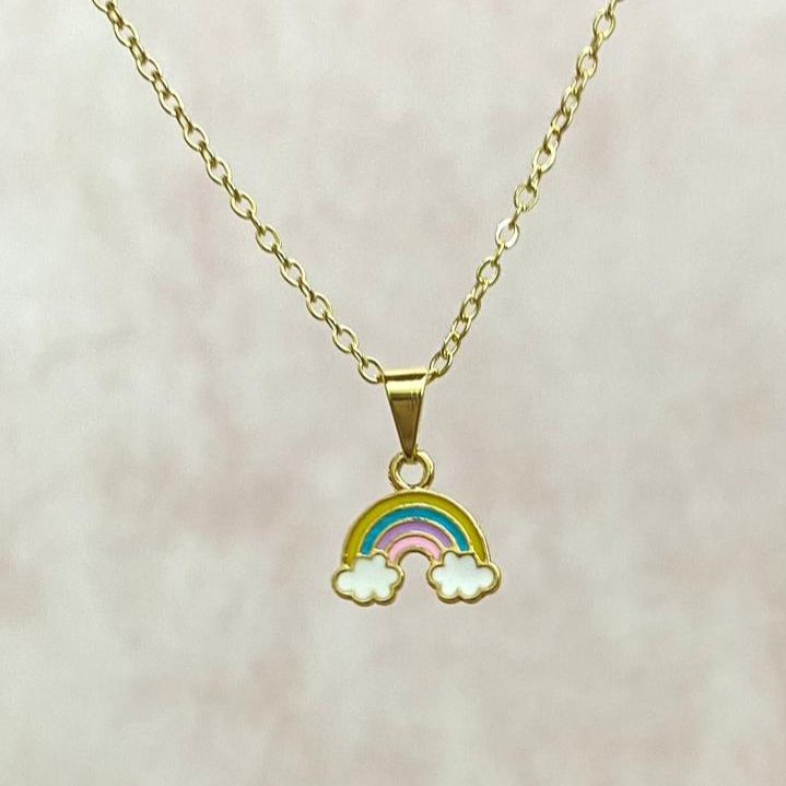 [ SEMI JOIA ] Colar Infantil Feminino Arco Íris D