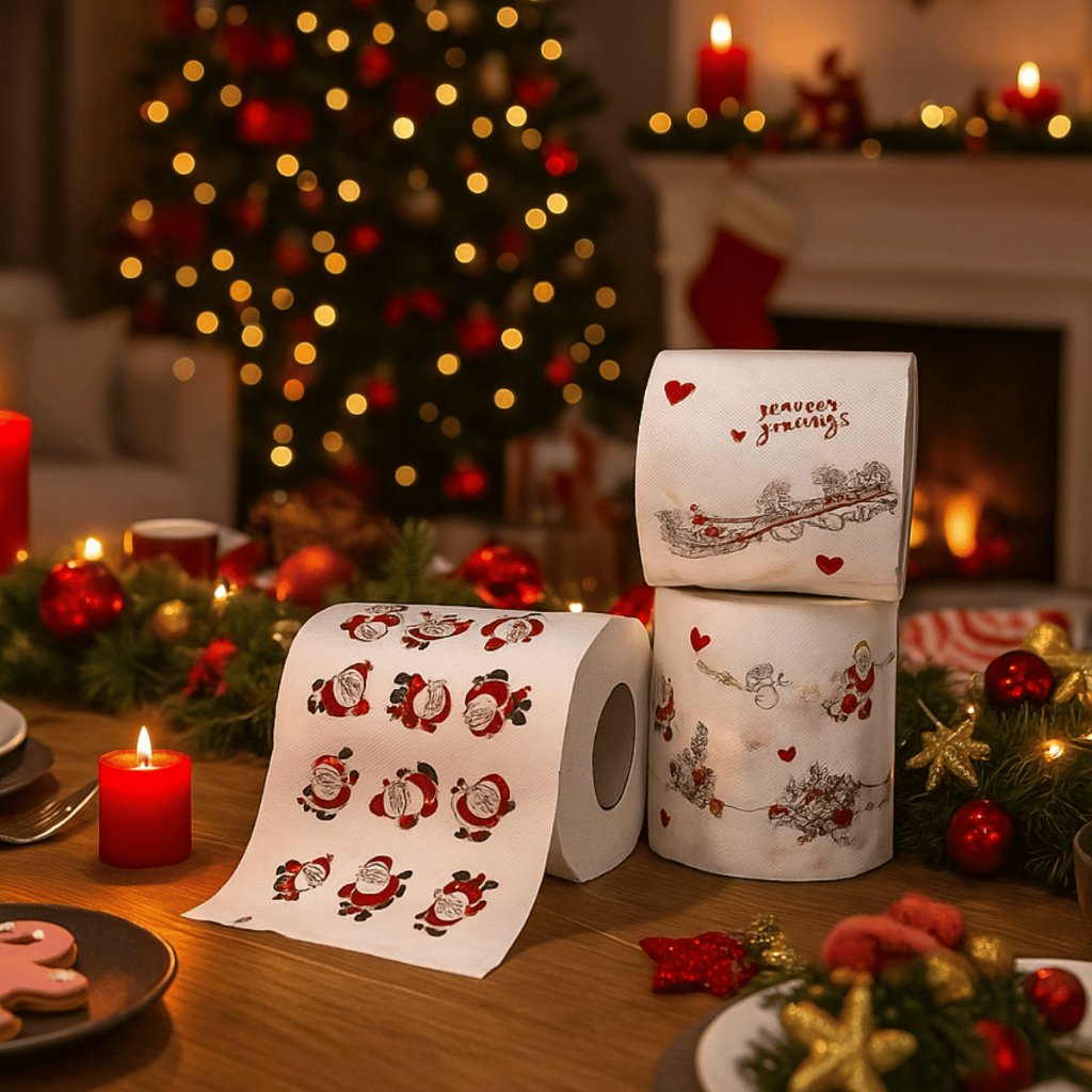 Kit 2/3/6 Rolos Guardanapo 20m Natal Papel Higiênico Natalino – Wincy / Festa Decoração Sortida