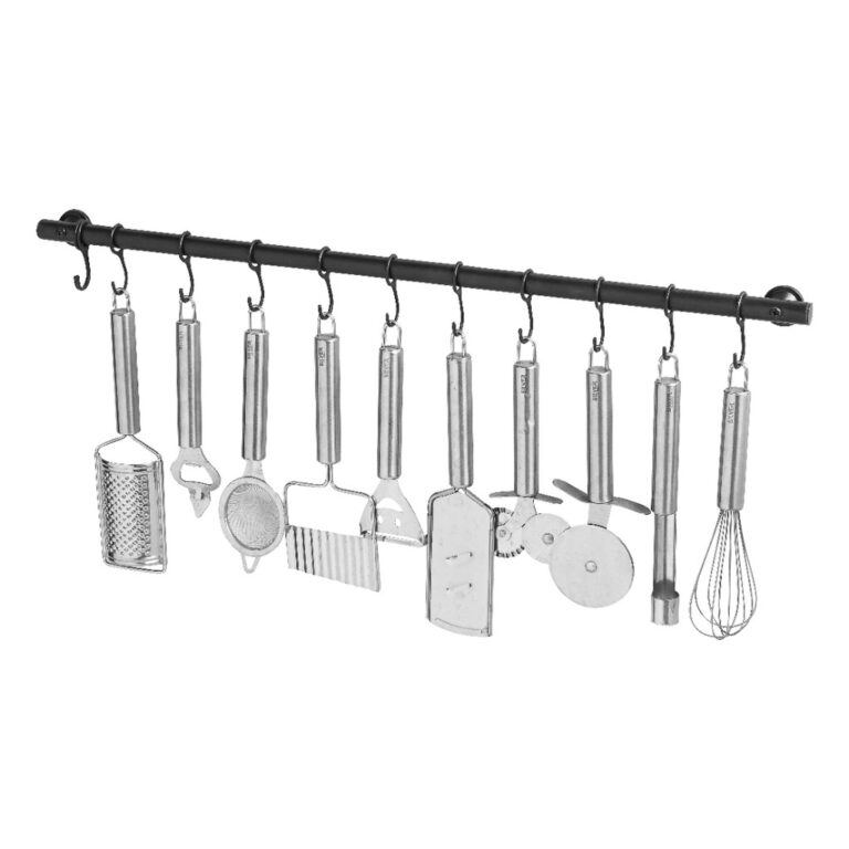 Suporte De Cozinha Porta Talheres 60cm C/ 12 Ganch