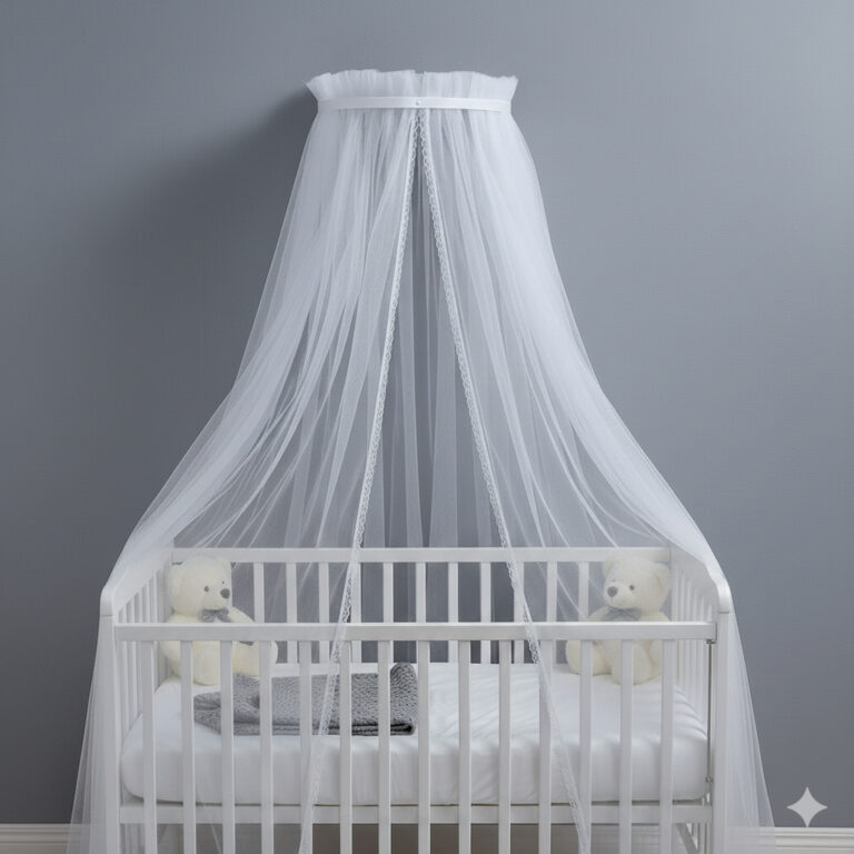 Mosquiteiro + Dossel Dorcel Liso Branco Berço