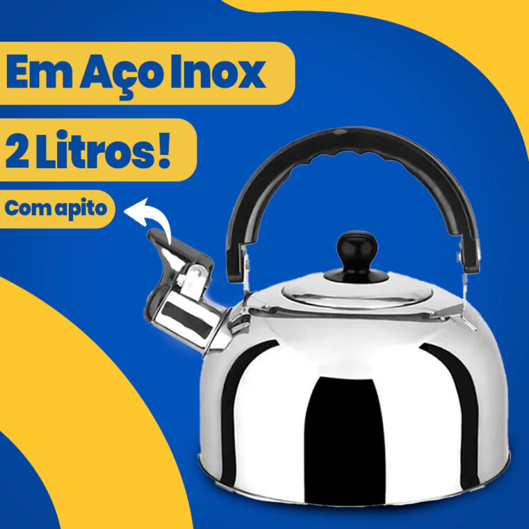 Chaleira Inox com Apito Ferve Rápido Fogão Gás 