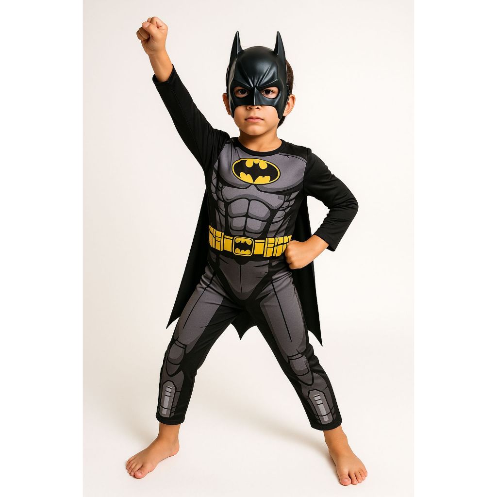 FANTASIA INFANTIL BATMAN COM ENCHIMENTO E MÁSCARA