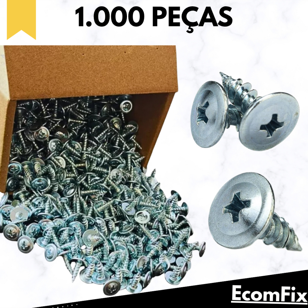 Parafuso Ponta Agulha Para Forro De Pvc 4,2×13 Com 1000 Peças