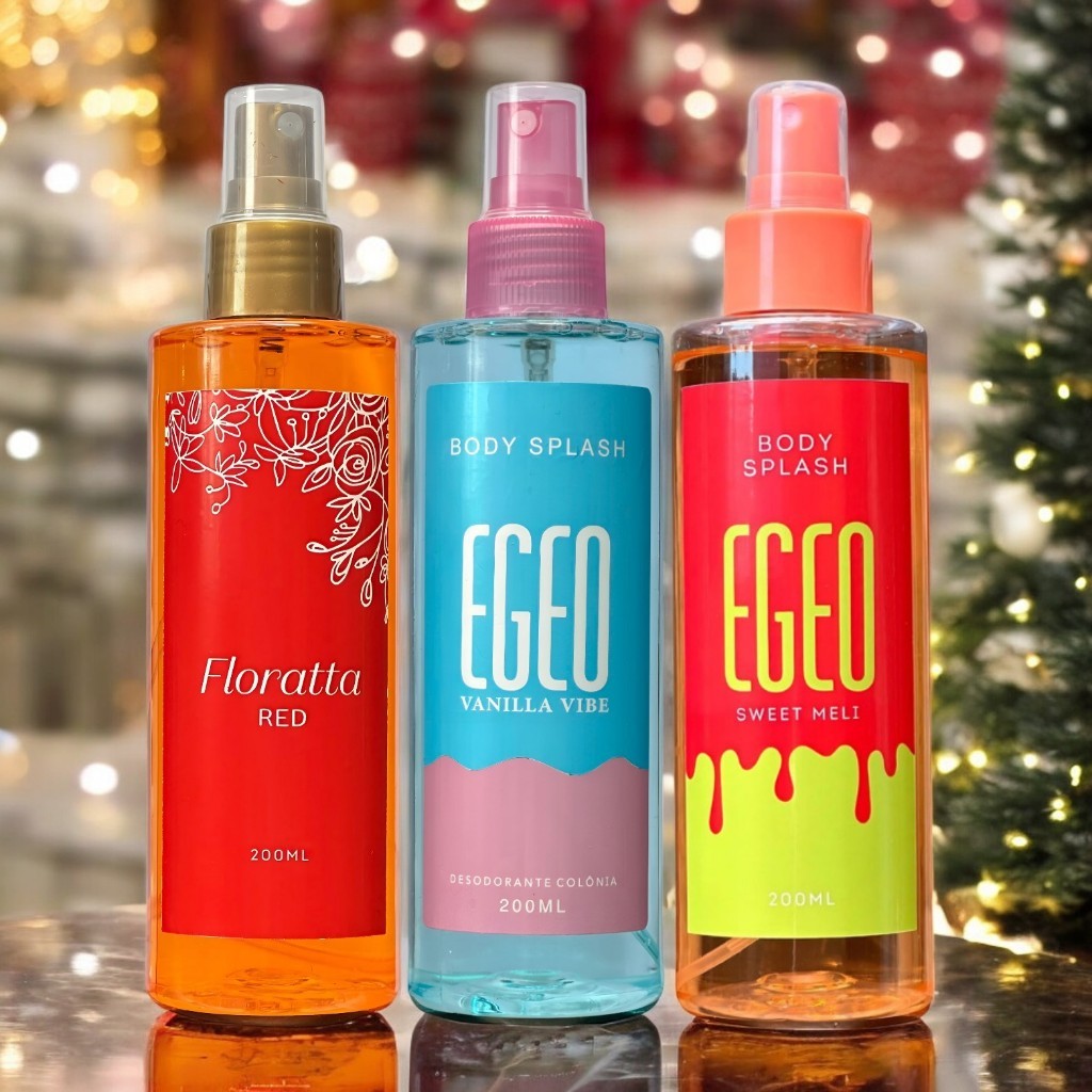 Kit Natal – 3 Body Splash Vanilla + Melancia + Flora Red (200ml cada)