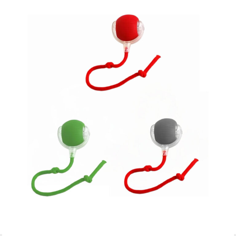 Bolinha Interativa Pet LED Recarregável Com Corda