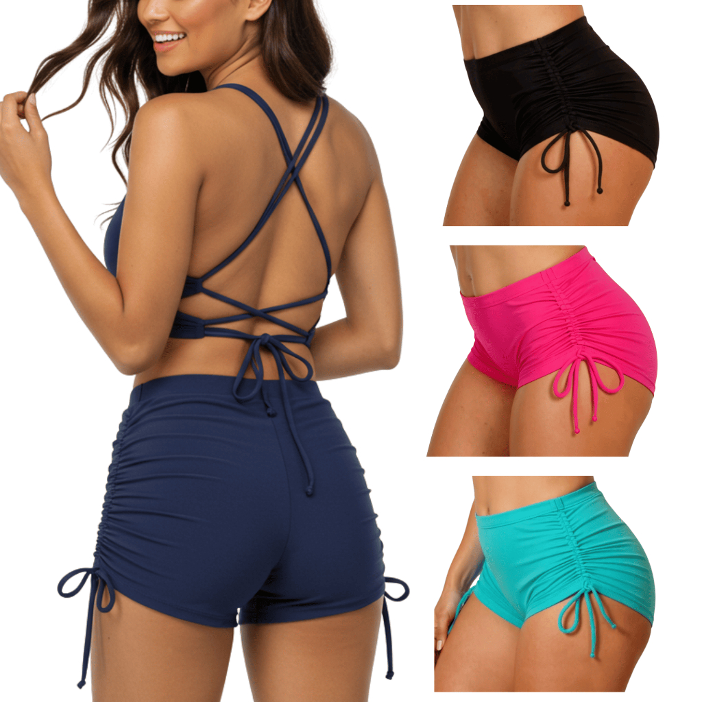 Biquini Short Suquini Shortinho Cordinha Calcinha Praia Moda Verão