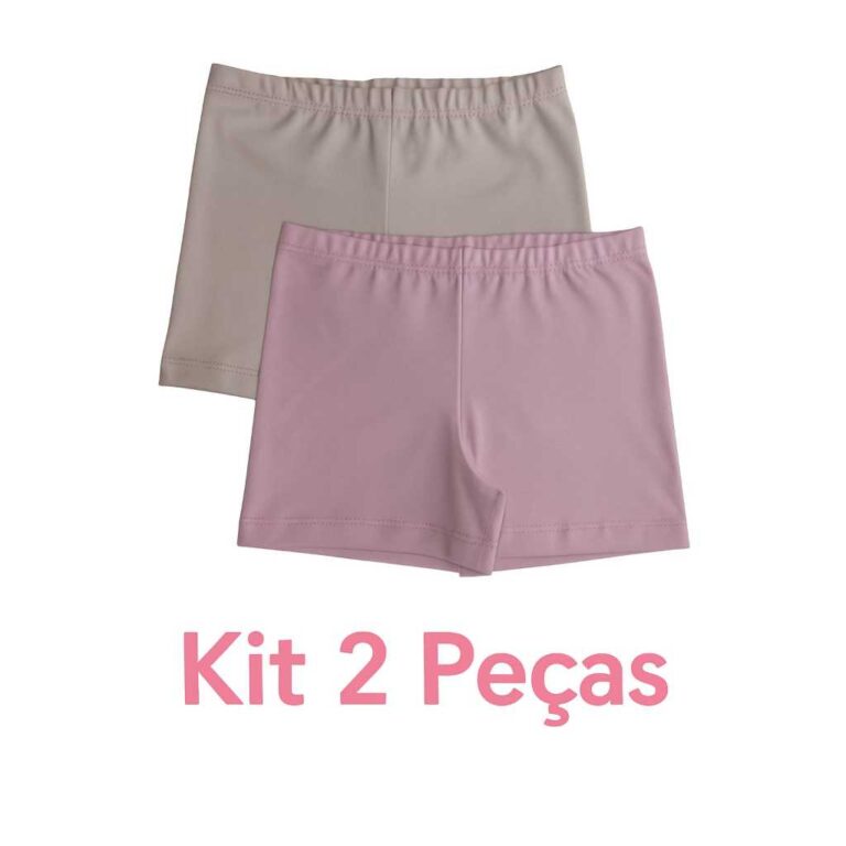 Kit Shorts Curto Cotton Infantil Menina  Ideal par