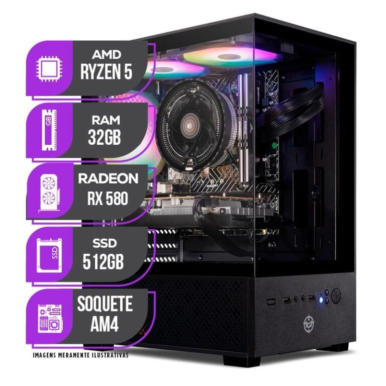 PC Gamer Mancer, AMD Ryzen 5 5600, RX 580 8GB, 32G