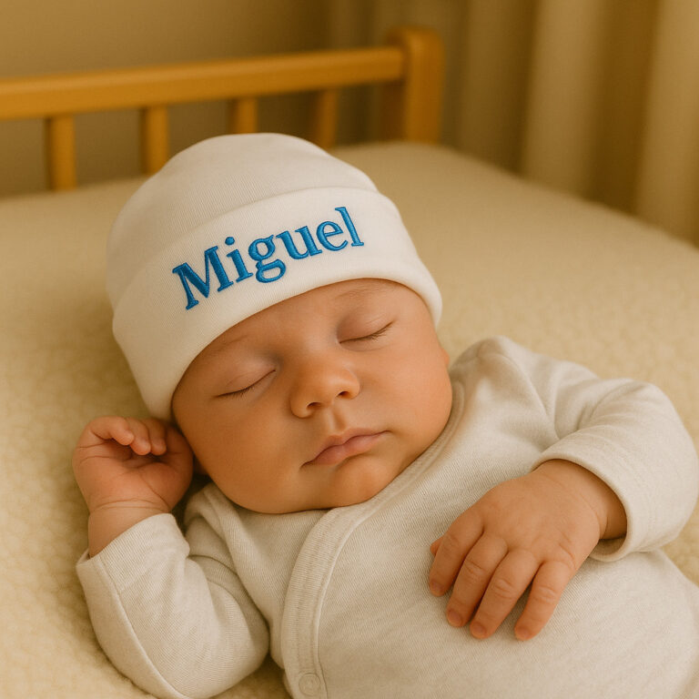 Touca Personalizada Bordada 100% Algodão Bebê Re