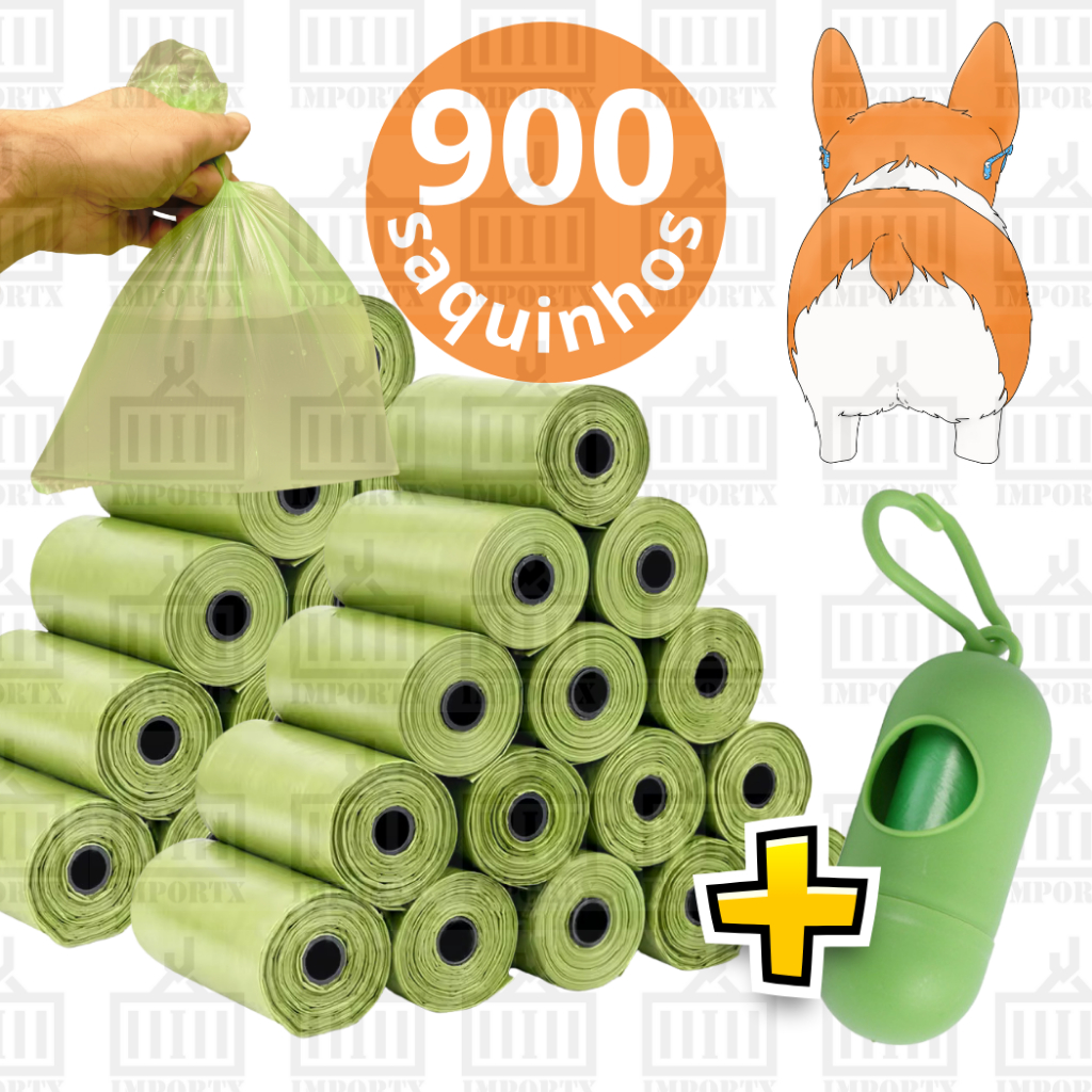 Kit Saquinhos Higiênicos Cata Caca p/ Cachorro, Cão, Pet, Gatos – Escolha seu Kit