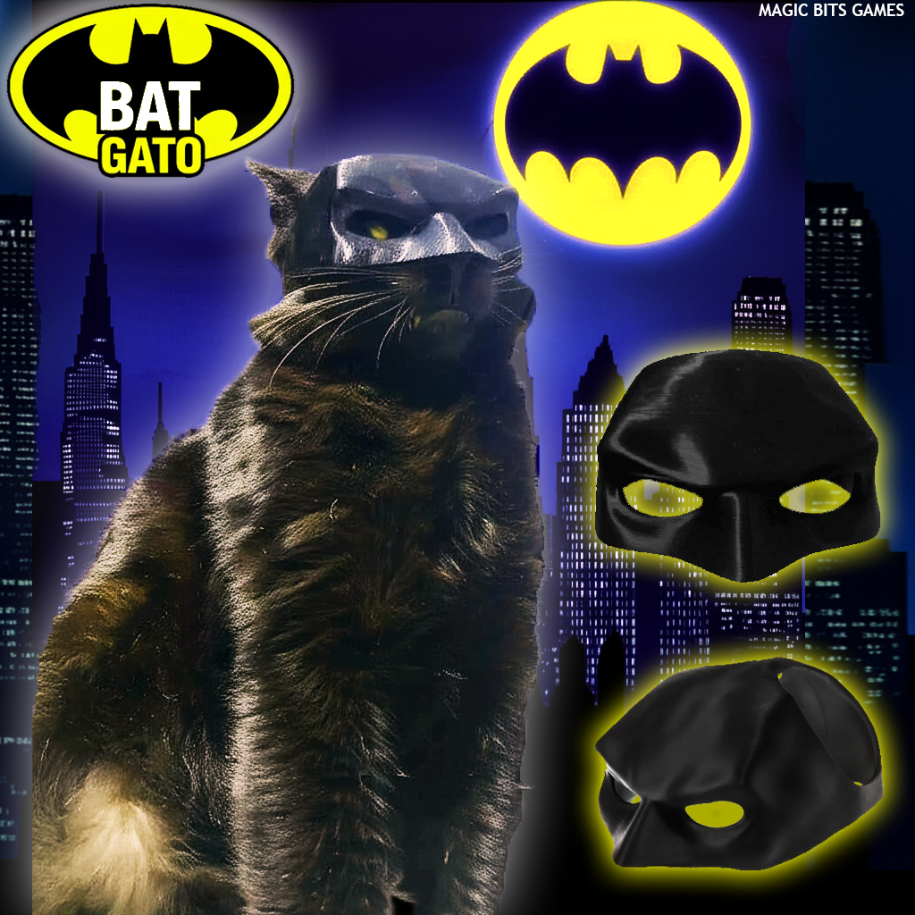 Máscara de Gato Batman – Bat Gato –  Bat Cat – Feita em 3D – Fantasia – Carnaval