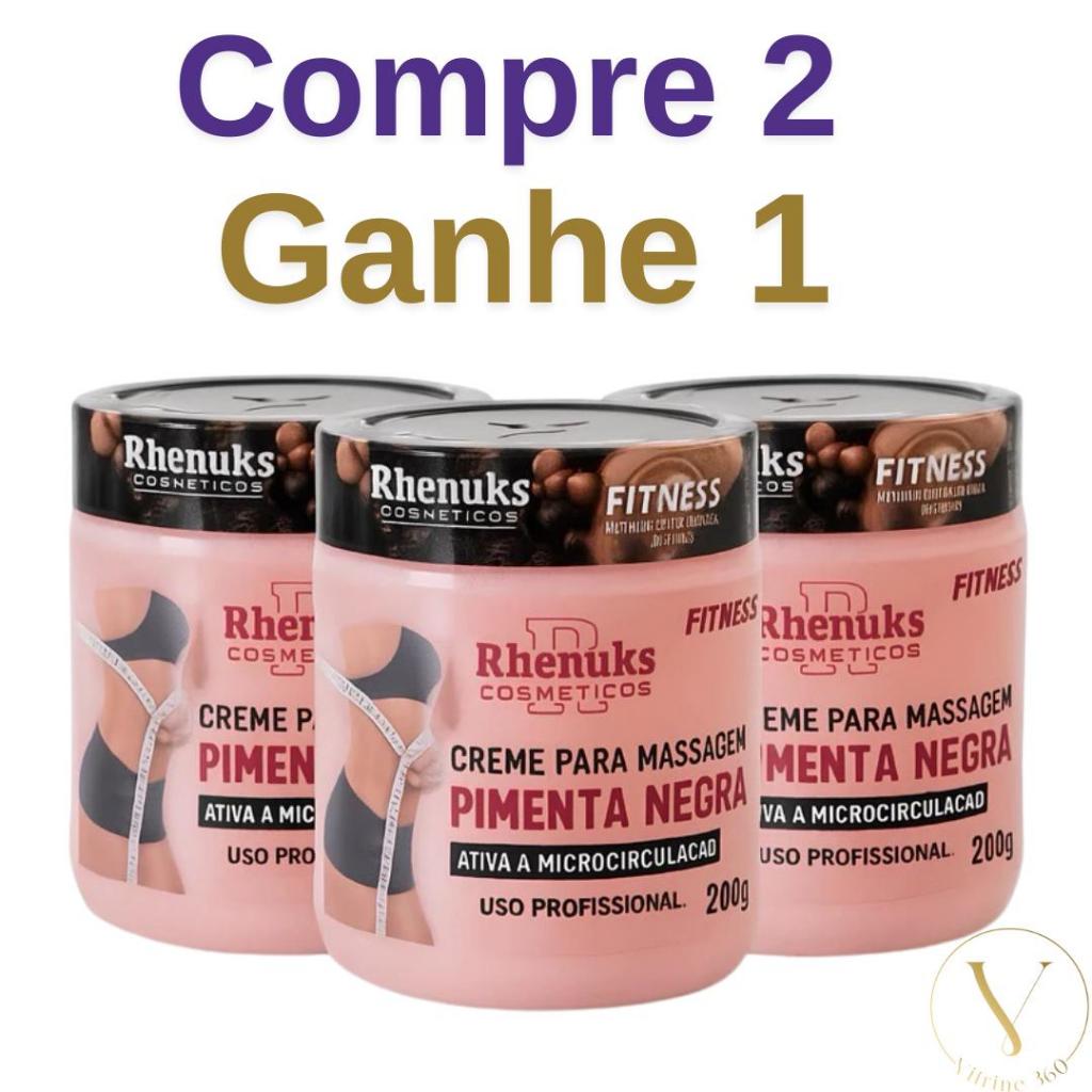 Kit 3 Gel Creme Redutor de Medidas 200g Pimenta Negra