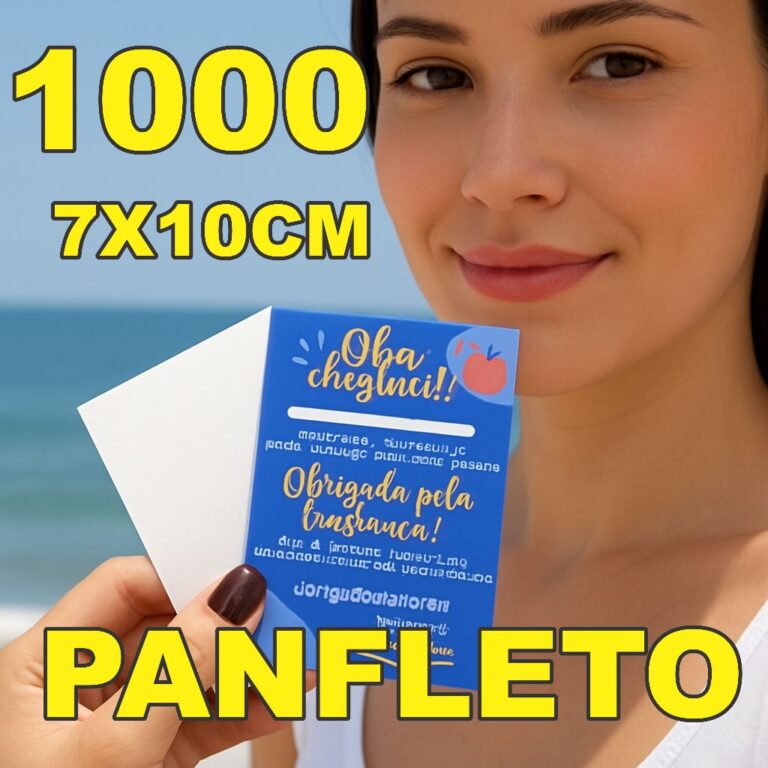 1000 Panfletos 7x10cm Couchê Brilho 90g