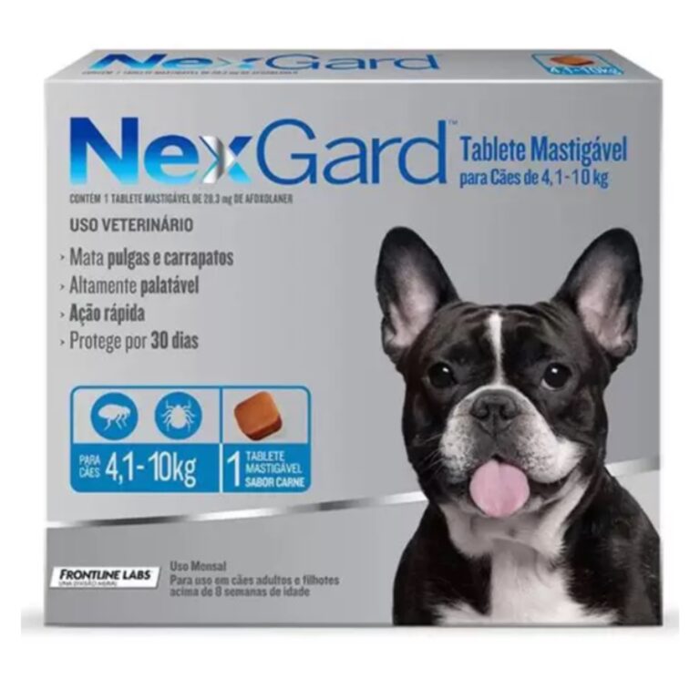 Antipulgas E Carrapatos Nexgard 4 A 10kg Com 1 Com
