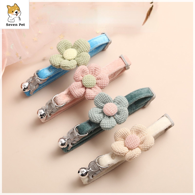Coleira Fofa De Laço De Gato Com Colar De Cachorro Ajustável Kitten Puppy Flower Collar Pet Acessóri