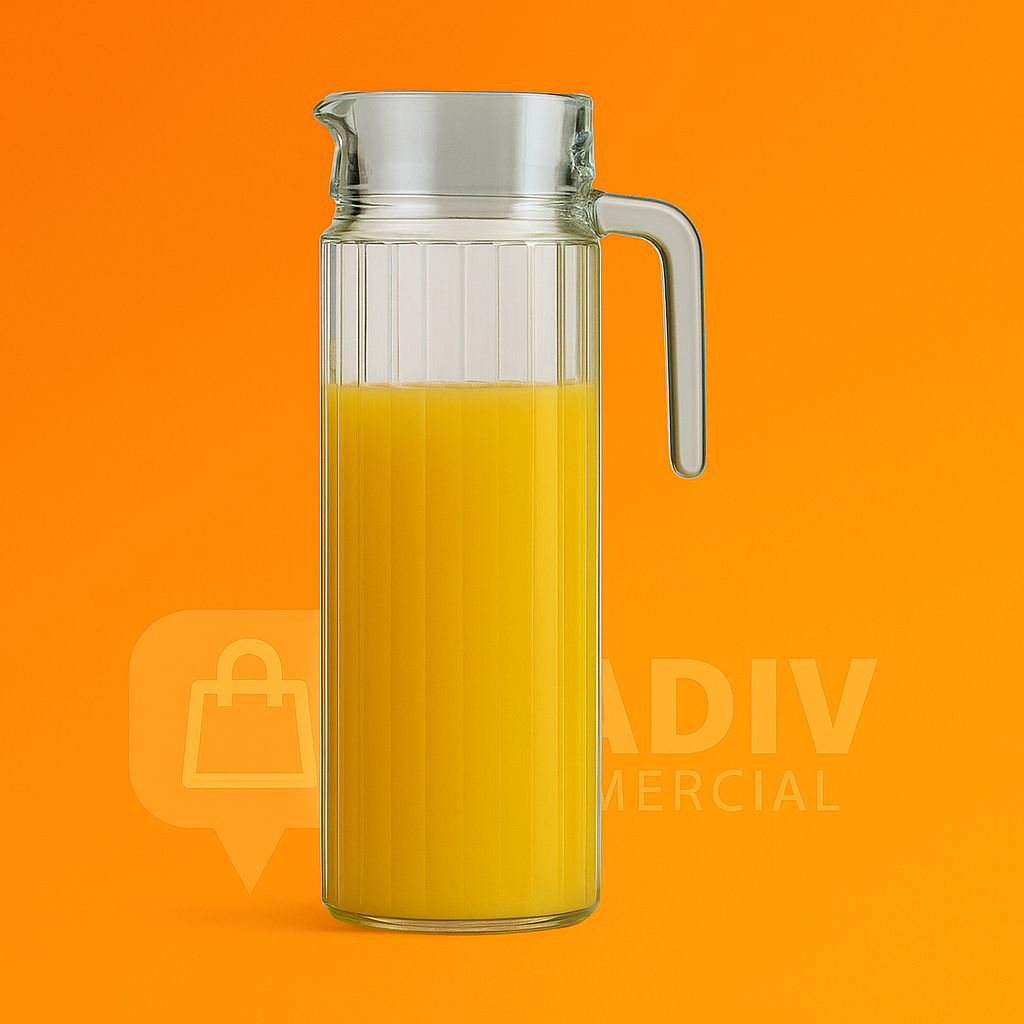 Jarra De Vidro Com Tampa Suco Água 1 Litro JR