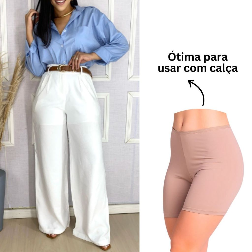 Short Anágua Segunda Pele Shortinho Liso Feminino Confortável Bermuda – Anagua