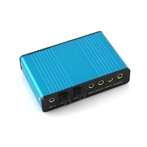 Placa De Som Usb Externa 5.1 6 Canais Spdif Óptic