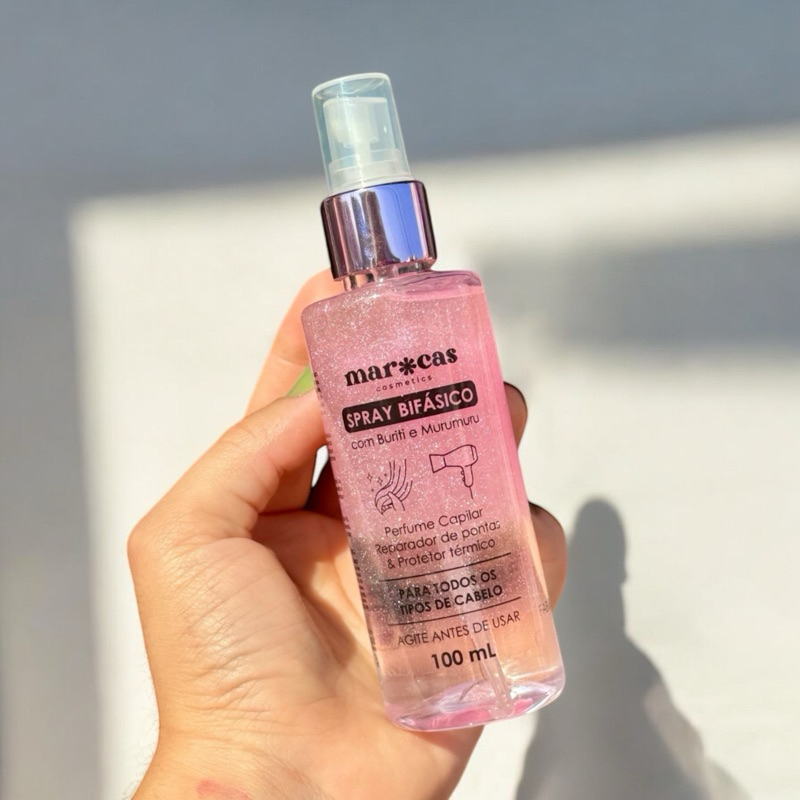 Spray Bifásico e perfume capilar com proteção térmica