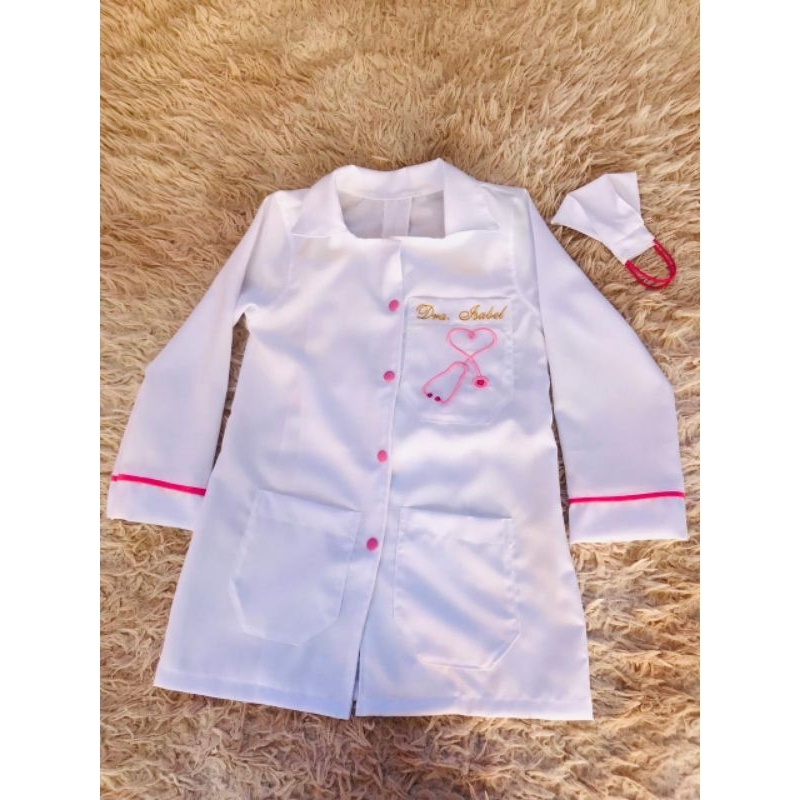 Jaleco Infantil Para Meninas Branco Personalizado