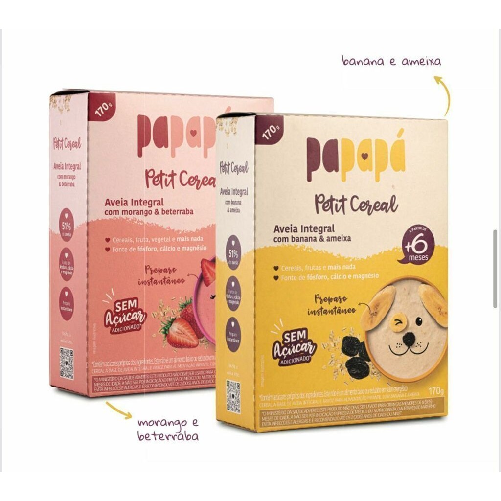 Cereal infantil – Petit cereal de Aveia integral para bebês – Papapá