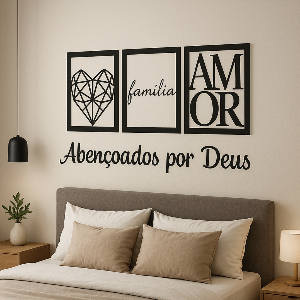 Kit 3 Quadros Decorativos Cabeceira Sala Quarto Escritorio Quadros Decorativos Quarto