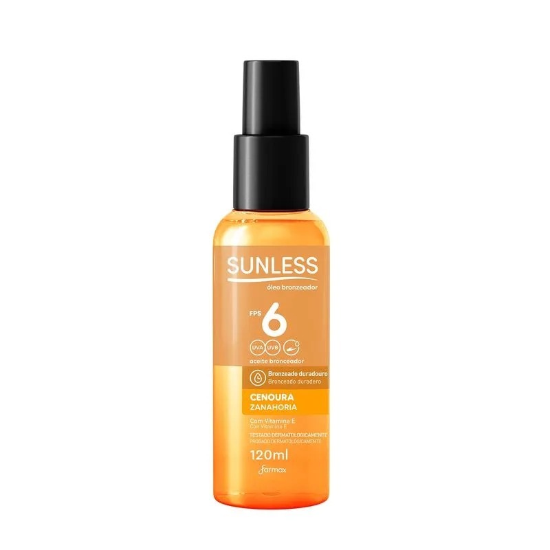 Óleo Bronzeador Cenoura 120ml FPS 6 Spray