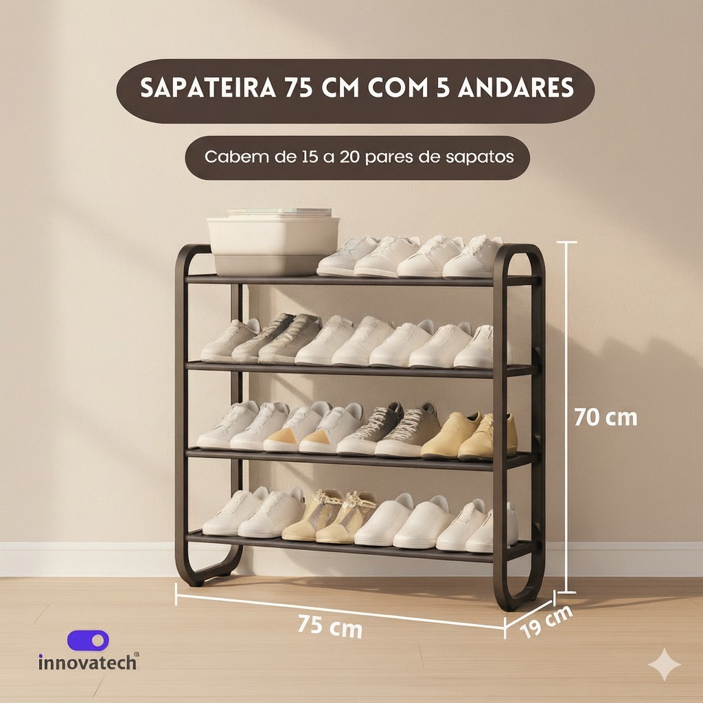Sapateira Vertical Organizadora 9 Andares – Cabe 27 Pares Multiuso