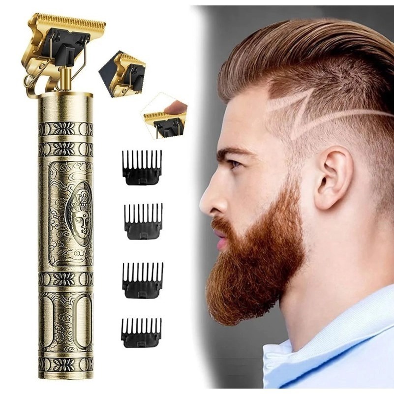 Máquina De Corte De Cabelo Vintage T9 Aparador Elétrico Profissional Homem Barbeador Recarregável Pa