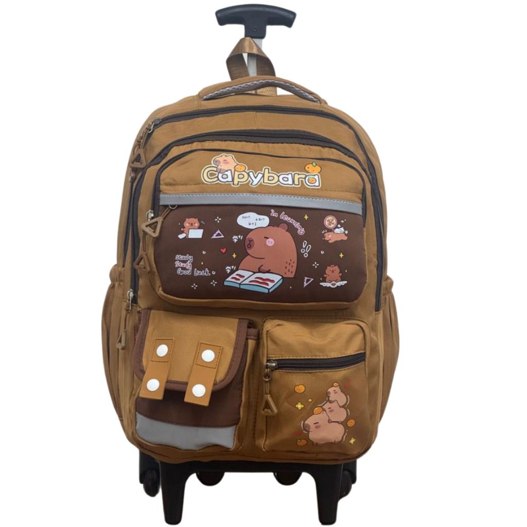 Mochila Com Rodinha Capivara Capybara Reforçada Lançamento Várias Cores Moda Juvenil Volta Às Aulas